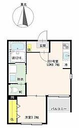 MeiU 1LDKの間取図画像