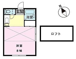 ハウス柏木 ワンルームの間取図画像