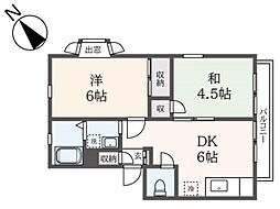 グリーンヒル 2DKの間取図画像