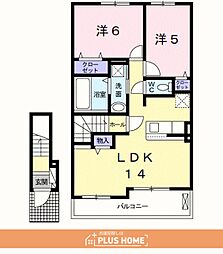 シャンティ2 2LDKの間取図画像