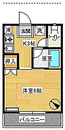 スカイホーク鷹取第8 1Kの間取図画像