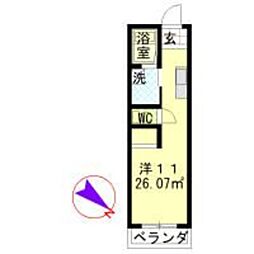CASAALEGRIA ワンルームの間取図画像