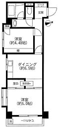 グリーンキャピタル東高円寺 2DKの間取図画像