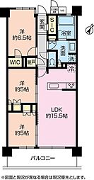 レ・ジェイドシティ橋本III 3階3LDKの間取り
