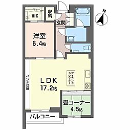AZUR米山 2LDKの間取図画像