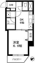 エヴァーグレース 1DKの間取図画像