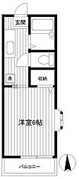 メゾンパークスN 1Kの間取図画像