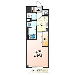 Luxe我孫子 1Kの間取図画像