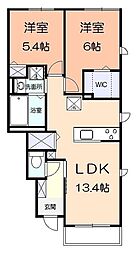レトアグリーナ 2LDKの間取図画像