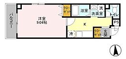 ベルレジデンス 1Kの間取図画像