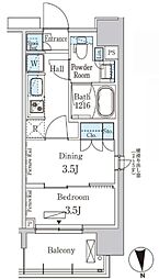 PARKAXIS上野EAST 1DKの間取図画像