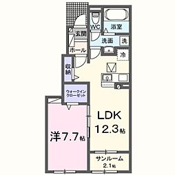 ラ・メールシエル2 1LDKの間取図画像