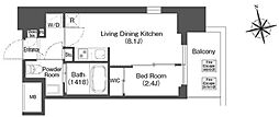 バウスステージ中野 1LDKの間取図画像