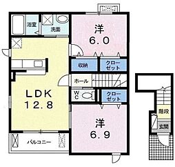 ボナール2 2LDKの間取図画像