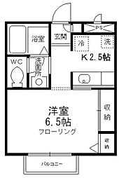 吉祥寺メゾンB棟 2階1Kの間取り