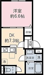 Reve Yayoi 1階1DKの間取り