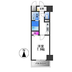 アンビション 1Kの間取図画像