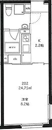 S-FORT上池台 1Kの間取図画像