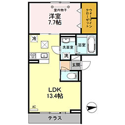 クローネ 1LDKの間取図画像