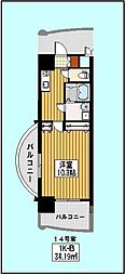 ロイヤルコンフォート渡辺通 1Kの間取図画像