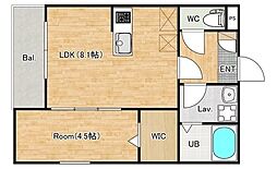 ジーメゾン八千代カンター 1LDKの間取図画像