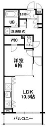 ソレイユ烏山 1LDKの間取図画像