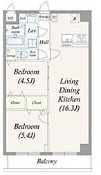 ALPHACOURT町屋 2LDKの間取図画像