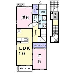 スパーブレジデンスA 2LDKの間取図画像