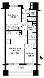 パークアクシス大塚 2LDKの間取図画像