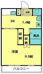 第一山田ビル 1DKの間取図画像