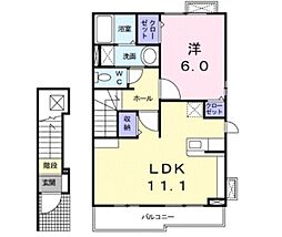 ローズパーク弍番館 1LDKの間取図画像