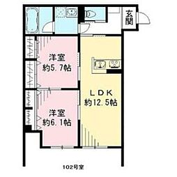 ユアメゾン加茂 2LDKの間取図画像