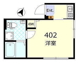 Sincrease代田橋 1Kの間取図画像