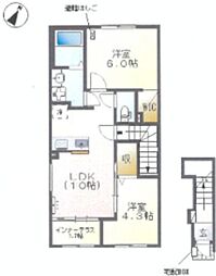 日野市西平山アパート 2LDKの間取図画像
