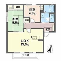 クレアシオン　Ｂ 101 ｜ 福島県福島市笹谷字堰堀16-1（賃貸アパート2LDK・1階・57.80㎡） その2