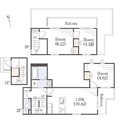 STUDIO大森西 3LDKの間取図画像