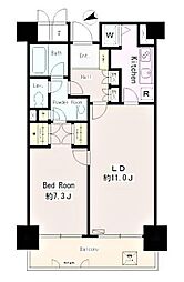 パーク・ノヴァ調布 1LDKの間取図画像