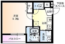 フジパレス堺南島 1Kの間取図画像