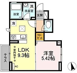 フルール 1LDKの間取図画像