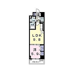 ヴィア・ラッテア 1LDKの間取図画像