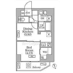 BRICKRESIDENCE南青山 1DKの間取図画像