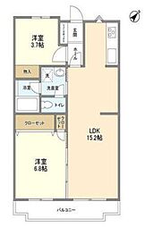 セントラルパーク幕張本郷 2LDKの間取図画像