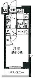 プレスタイル森下 1Kの間取図画像