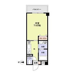 パリオ荘園 1Kの間取図画像