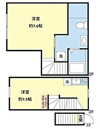 パルデンス三軒茶屋 1LDKの間取図画像