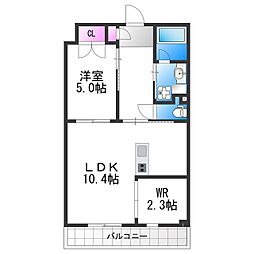 estageo北田辺 2LDKの間取図画像