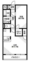 アムールMAYA 1LDKの間取図画像