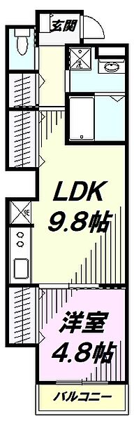 東京都八王子市八木町(賃貸マンション1LDK・7階・41.05㎡)の写真 その2