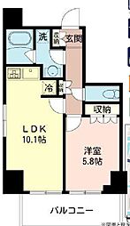 MFPRコート木場公園 1DKの間取図画像