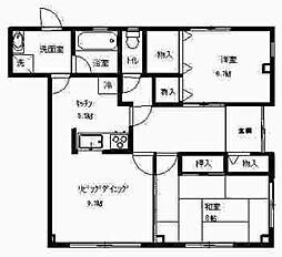 アモロッソ 1階2LDKの間取り